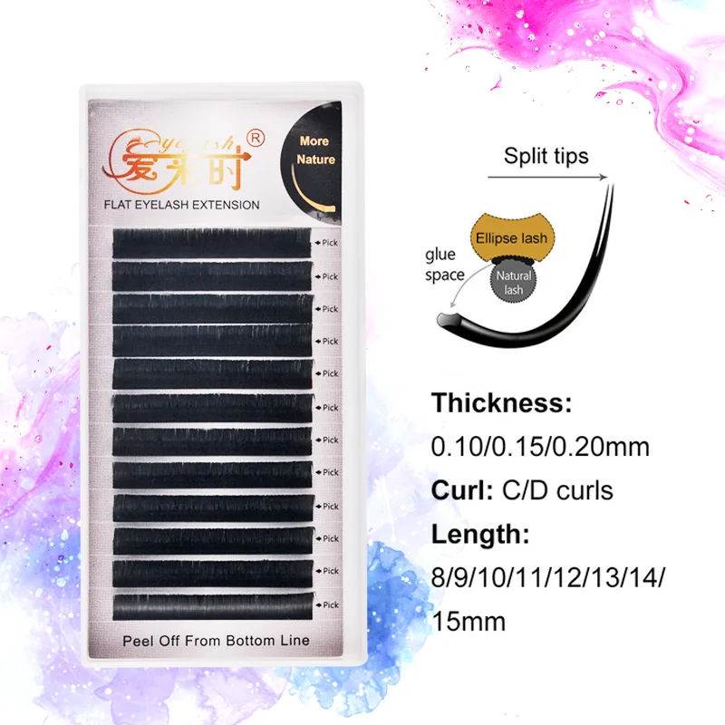 Матовые плоские ресницы для наращивания кашемировые из искусственной норки