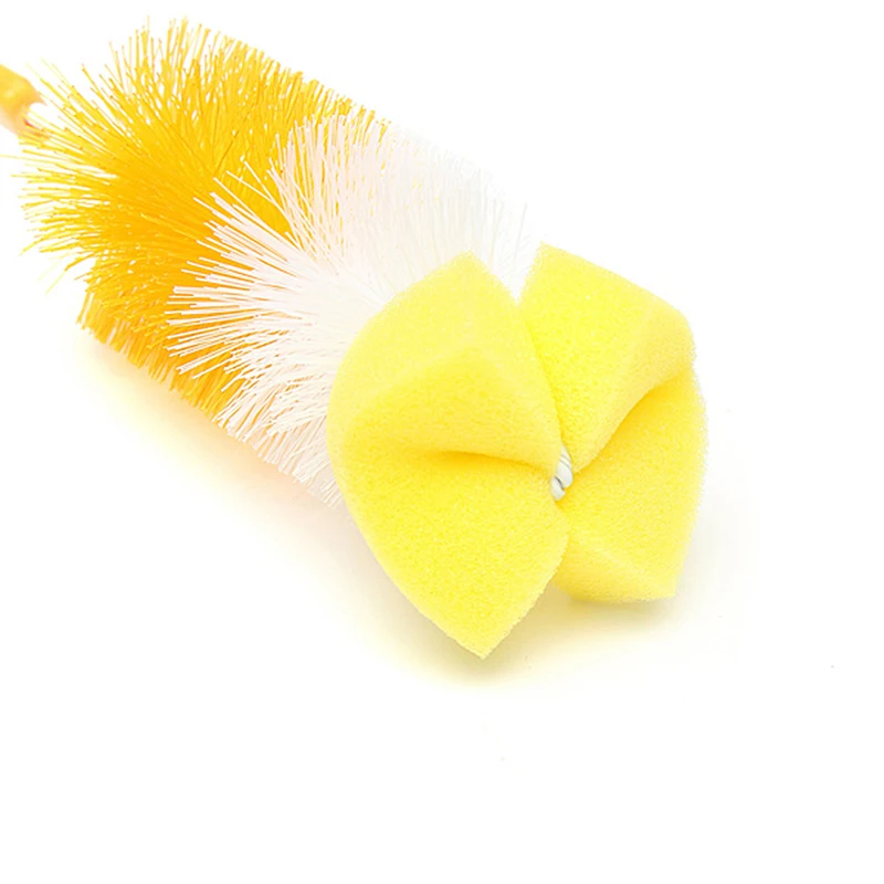 

1set Baby Bottle Pacifier Brushes Cleaner Baby Feeding Nylon/sponge/plastic Hook Cleaning Random Bottle Color Head With Spo M9E8