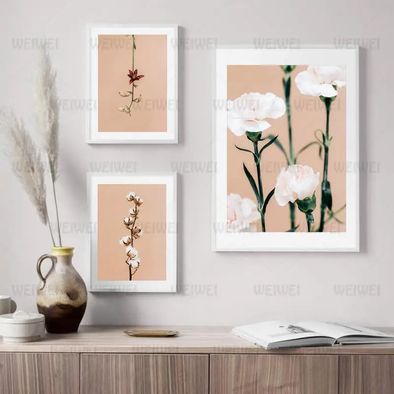 

Beautiful Floral Poster with Flowers Hanging From Tree Vines and Cotton Home Art Decoration for Bedroom Living Room Wall
