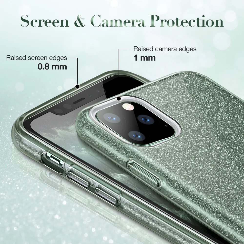 Чехол ESR для iPhone 11 Pro Max розовый зеленый блестящий Блестящий Защитный чехол бампер