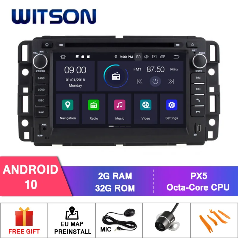 WITSON Android 10.0 Octa- core (Eight-core) 4G RAM 64GB CAR DVD PLAYER GPS For GMC YUKON/SUBURBAN/TAHOE/ACADIA car radio audio | Автомобили