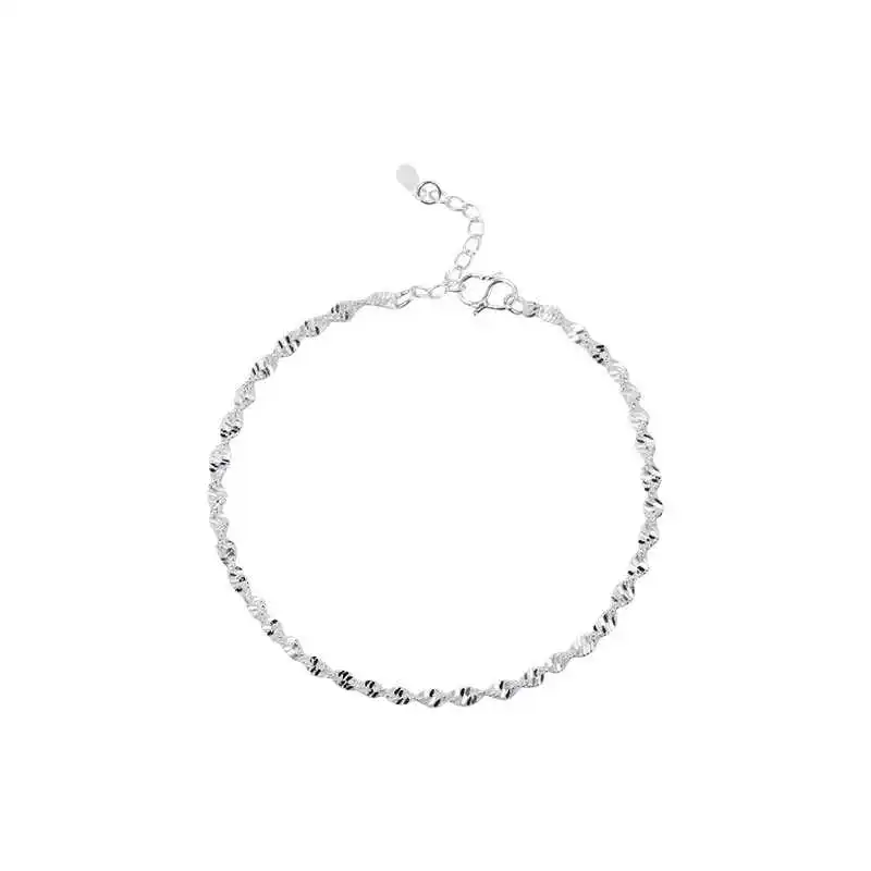 

silver elegant sterling braided chain bracelets jewelry for woman party accessories sl071