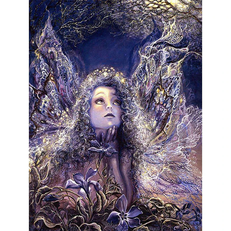 

Полноразмерная Алмазная 5D картина «сделай сам» с квадратными стразами «сказочная фиолетовая бабочка», 3D вышивка крестиком Стразы мозаична...