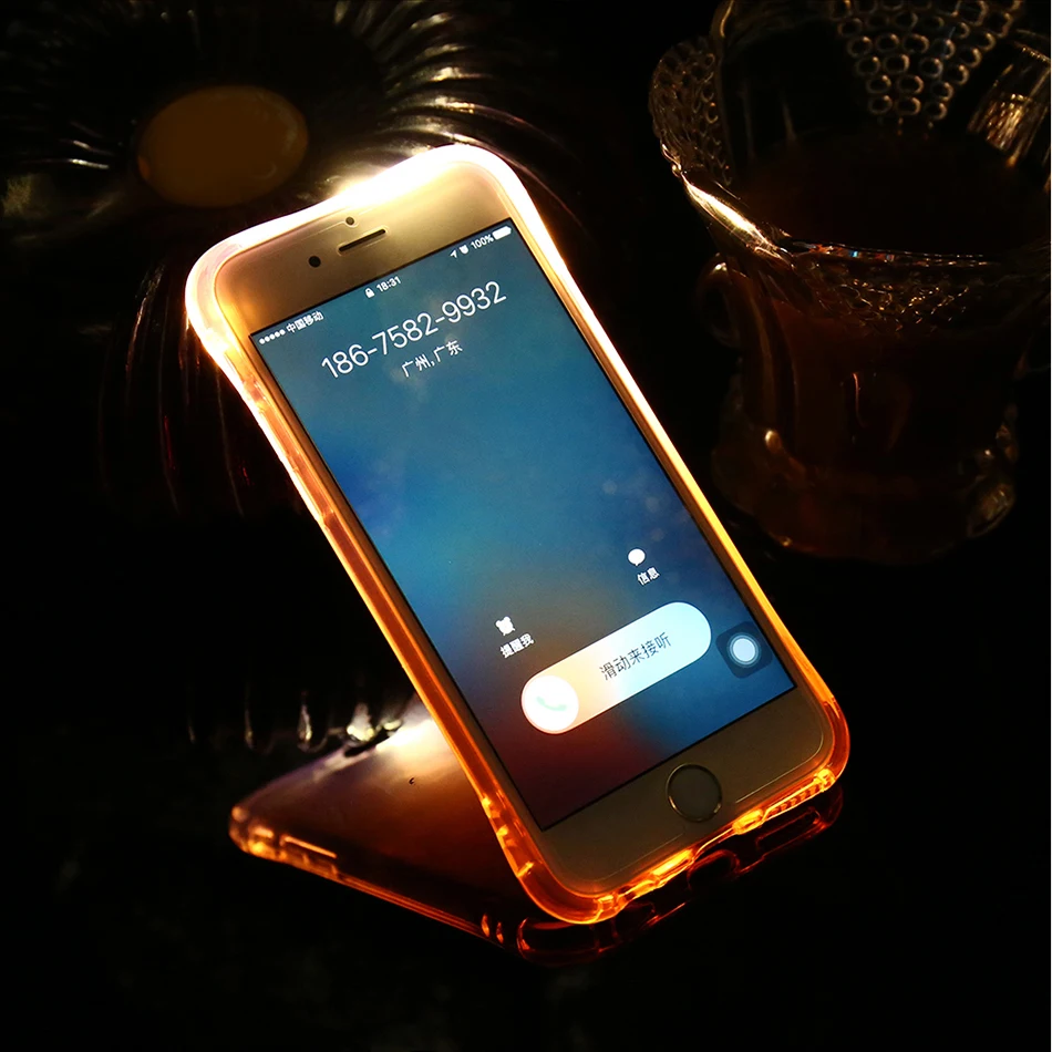 Чехол для iphone SE 2020 11 Pro Max XS XR X 8 7 6 6S Plus 5 мягкий ТПУ чехол со светодиодной подсветкой