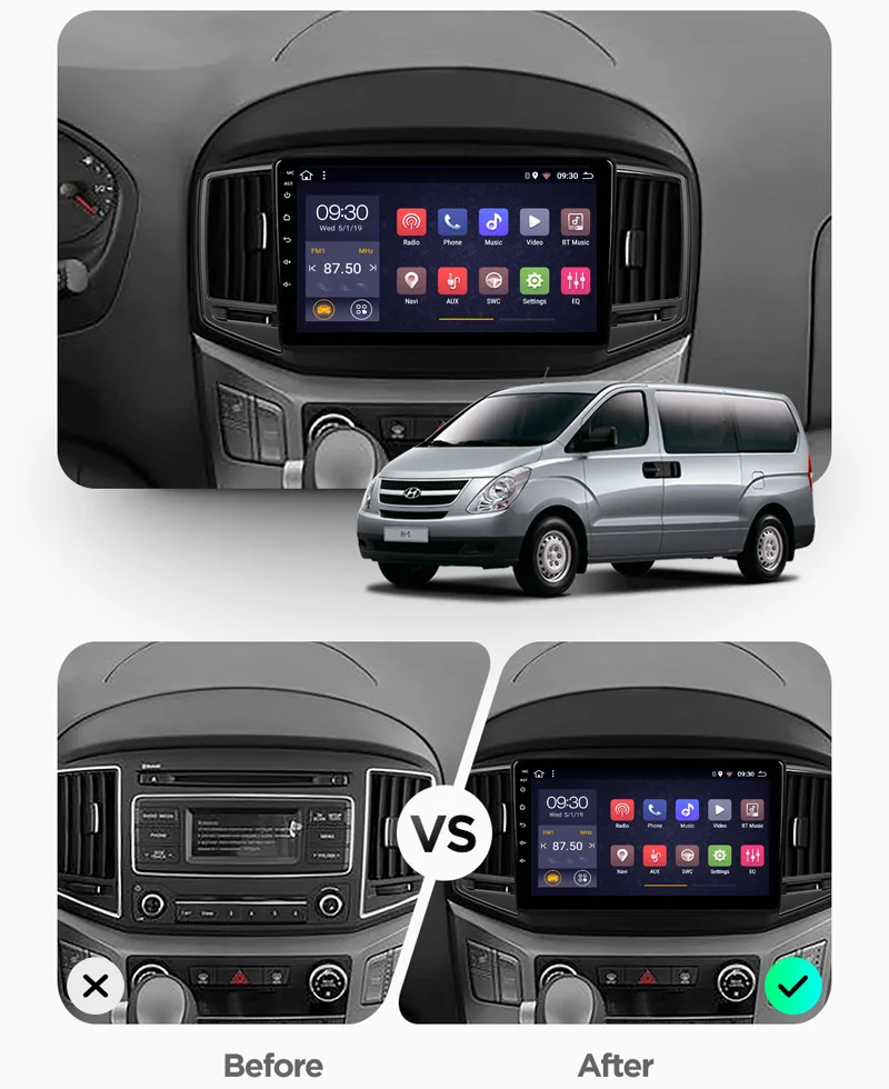 Автомобильный мультимедийный плеер android 2G + 32G 8 core система для Hyundai H1 2015 2016 2017 2018 |