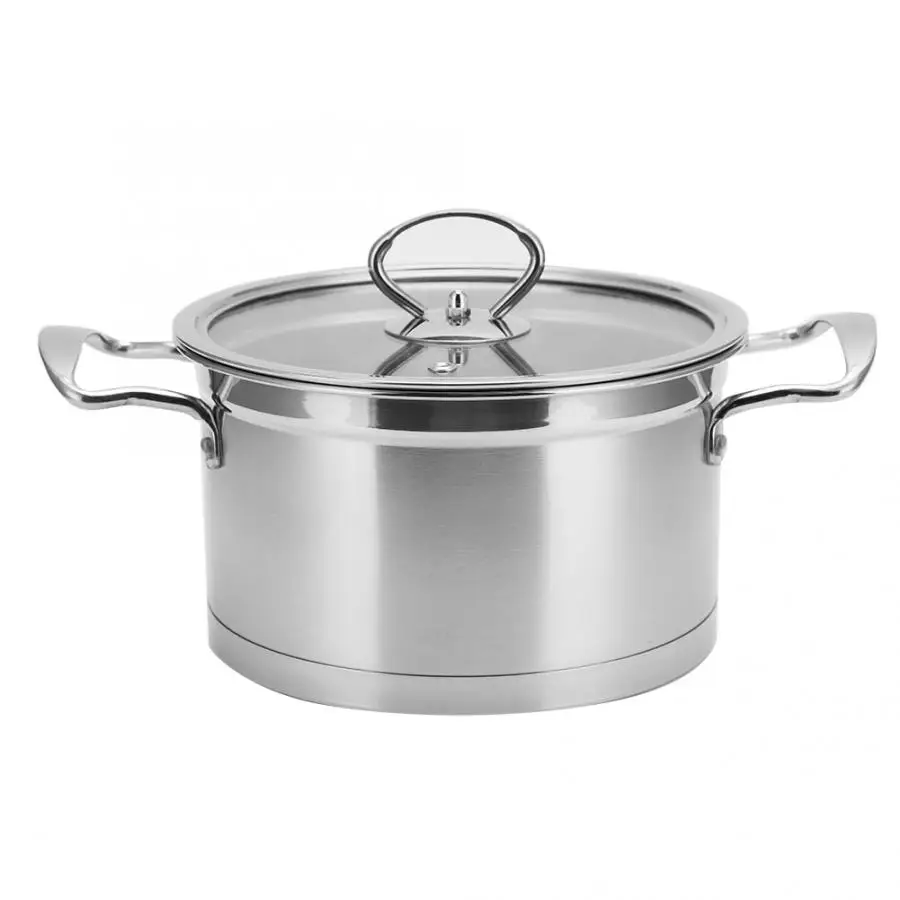 Household Stainless Steel Binaural Soup Pot Thickened Milk Stockpot With Lid Saucepan Cooking Pots | Дом и сад