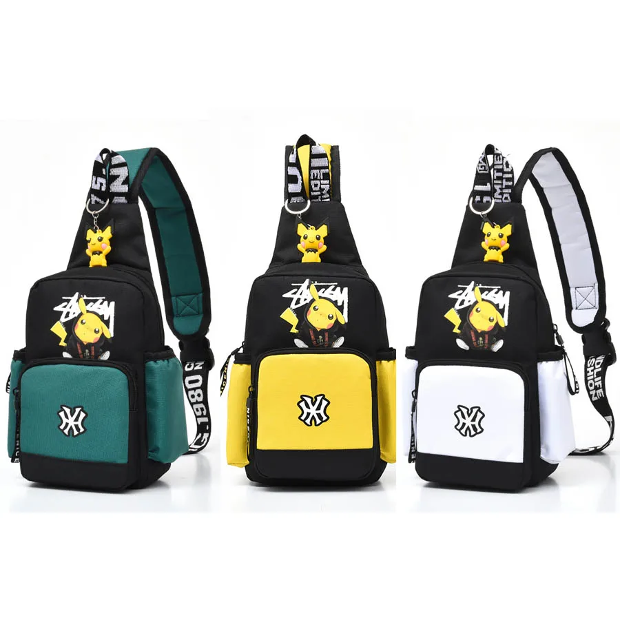 Молодежная сумка мессенджер Pikachu мужская и женская нагрудная через плечо с