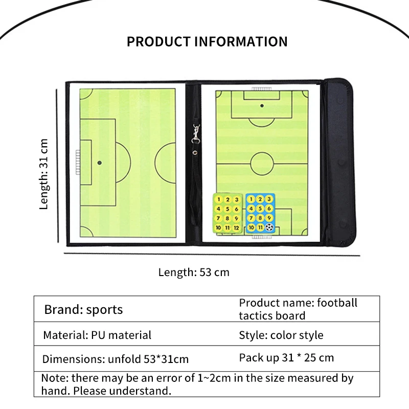 

Портативный тренировочный помощник оборудование для футбола тактическая доска 2,5 Складная кожаная Полезная обучающая доска