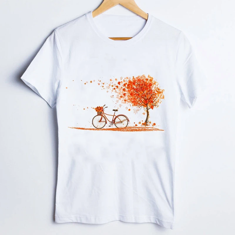 Женские футболки с принтом графики осени тыквы сезон благодарения 90 х Дамская