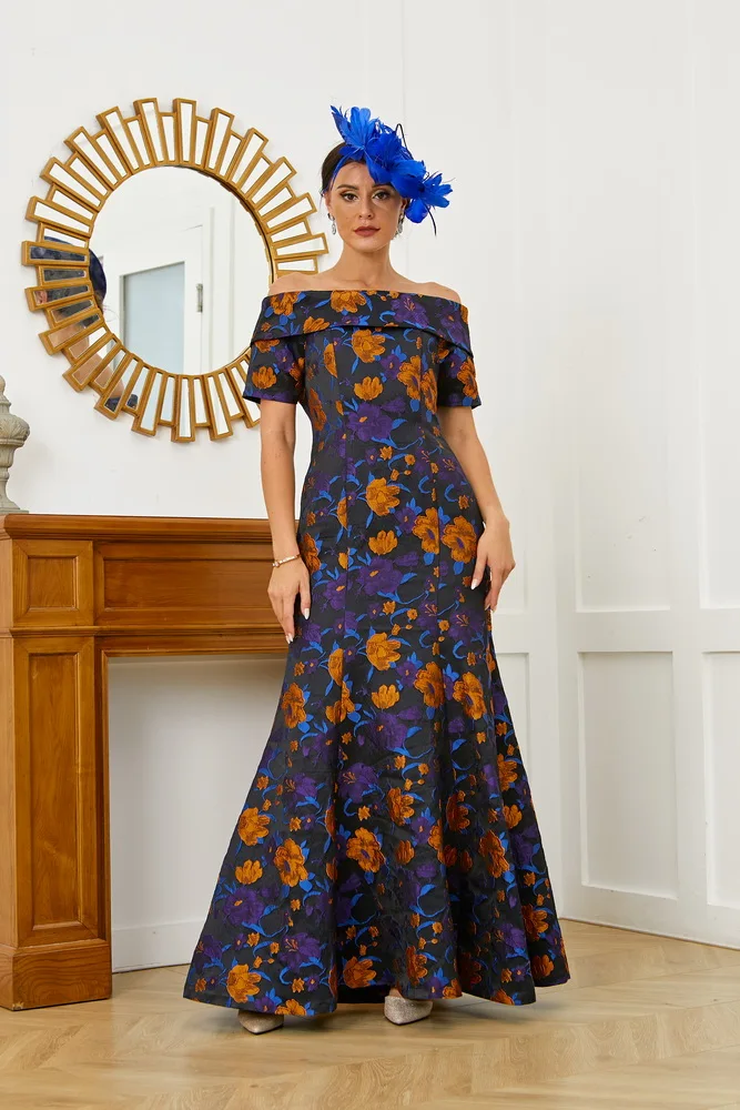 Tailor Shop Custom Made Summer Party Guest Gown Brocade Jacquard Plus Size Mother Of The Bride Formal Dress Wedding | Свадьбы и