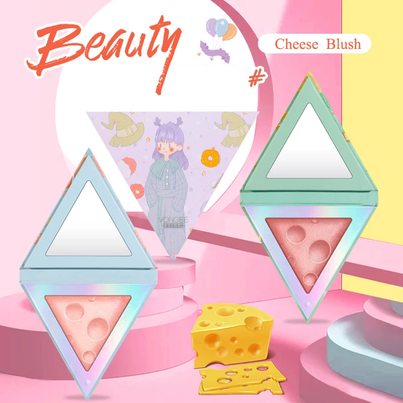 Милые Румяна для сыра запеченные щек лица мягкие румяна девочек макияж матовая