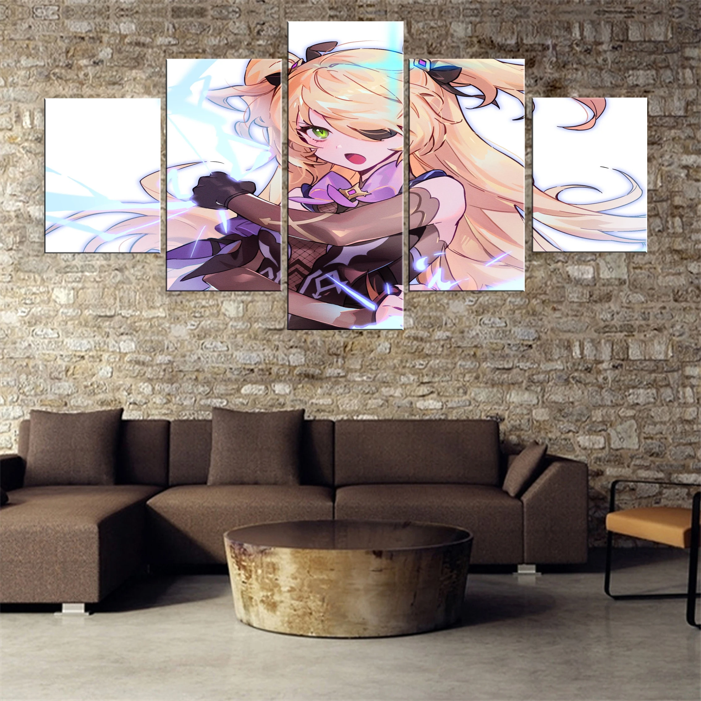 

Genshin Impact Game 5 Pieces Canvas Paintings Modern Oil Decor Picture Wall Home Room Printed Art Modular