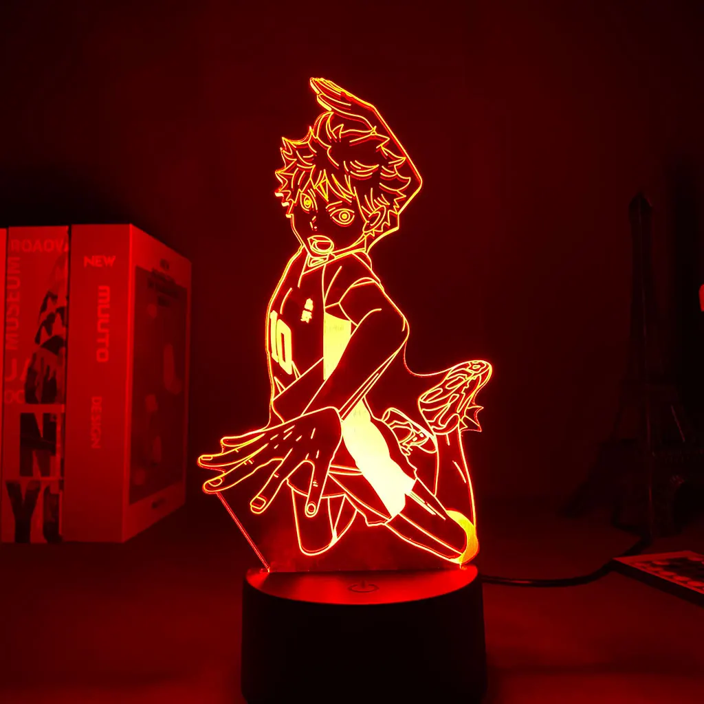 

3D Lamp Anime Haikyuu Shoyo Hinata Anime Decoration Holiday Lighting Table Lamp For Bedroom Valentines Day Gift Led Night Light