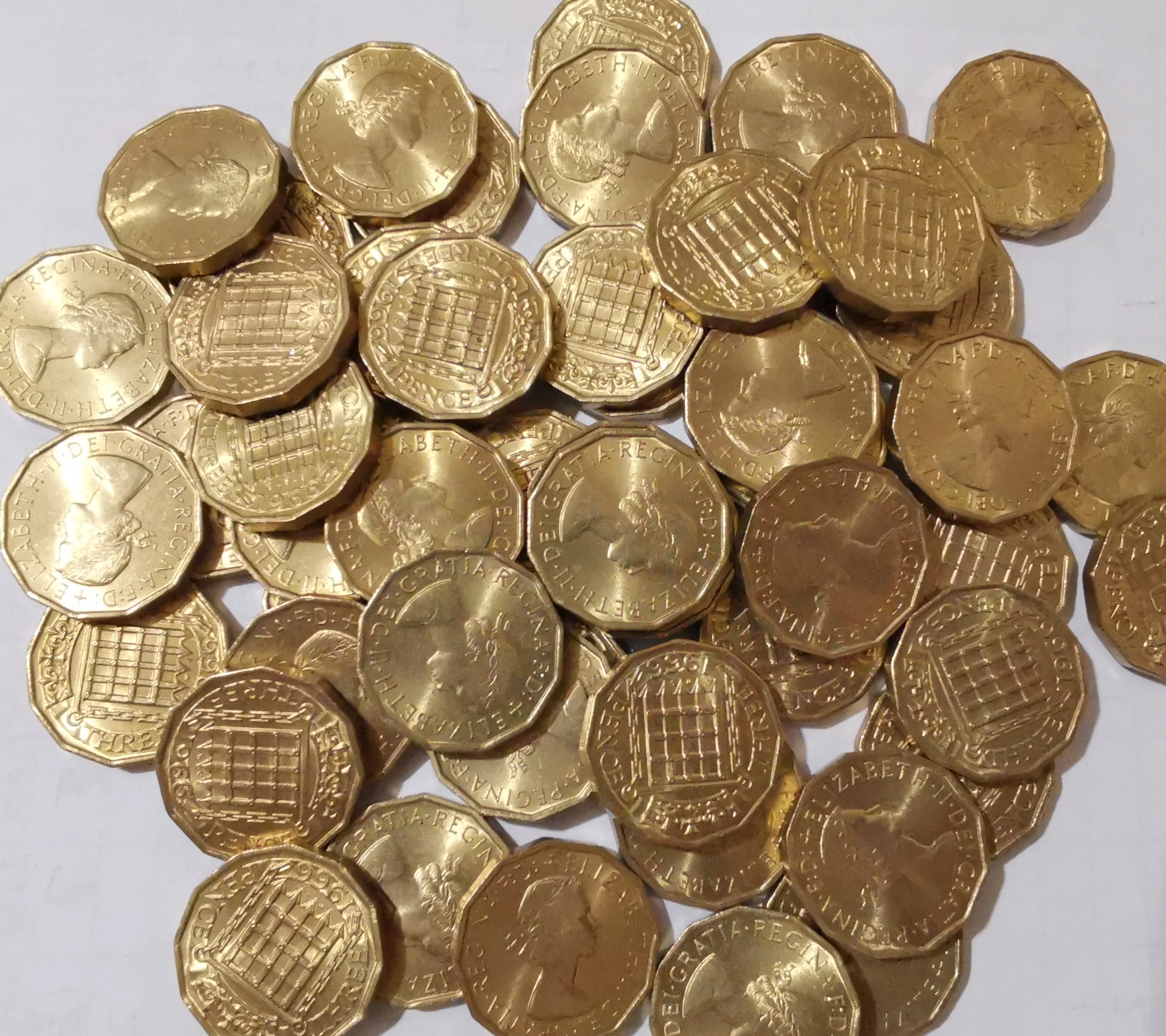 Великобритания 3-карандаш 1964-67 Новая оригинальная монета Unc Подлинные