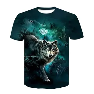 Imported Summer 3D Cool Style teen wolf Men t-shirt Interesting Animal graphic t shirts Personality Hip Hop P