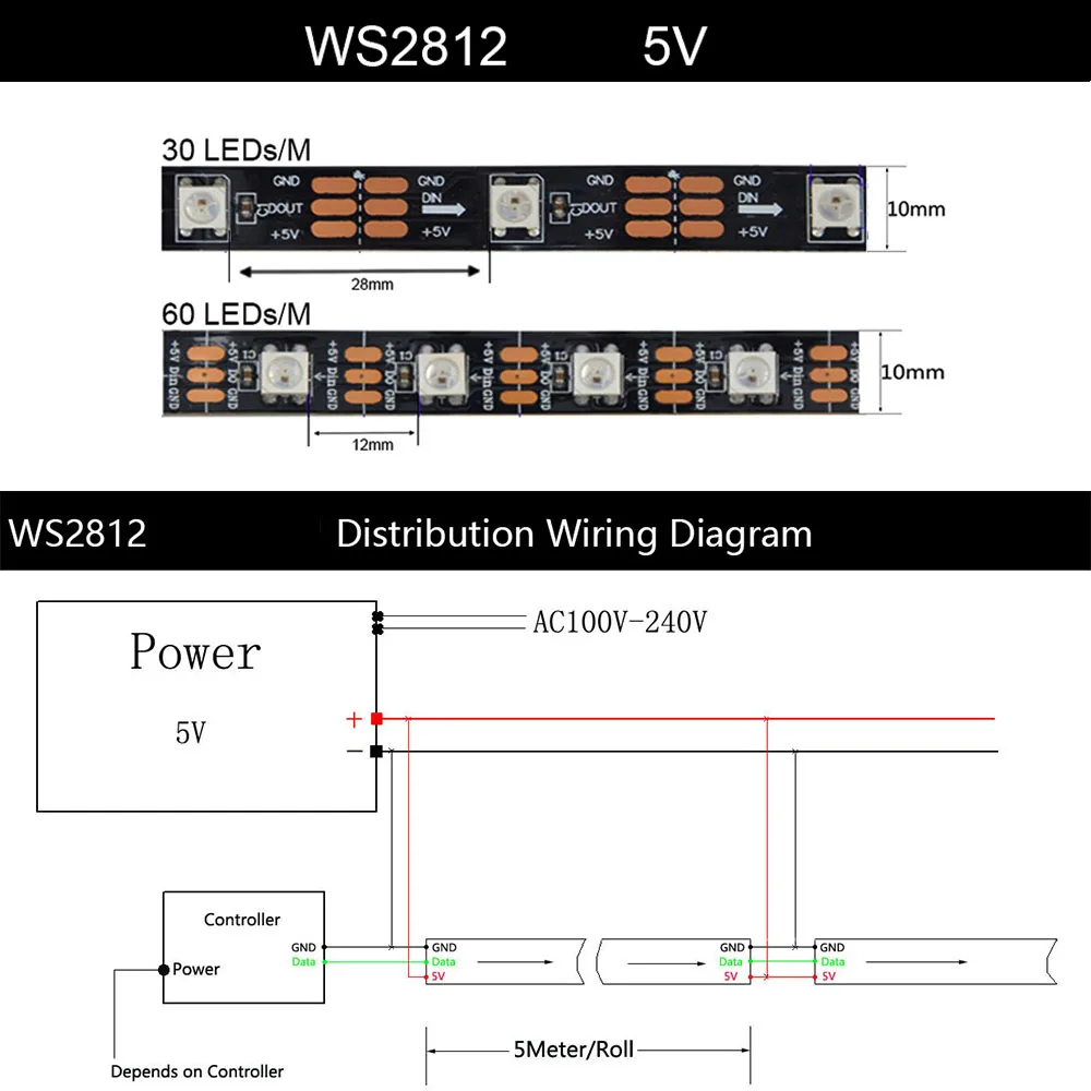 USB Светодиодная лента RGB WS2812 WS2812B Пиксельная Адресуемая 14 клавиш пульт