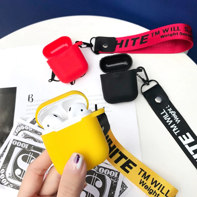 Для AirPods пластиковый чехол Street Off AirPod беспроводной зарядный чехол для наушников Защитный чехол s с ремешком