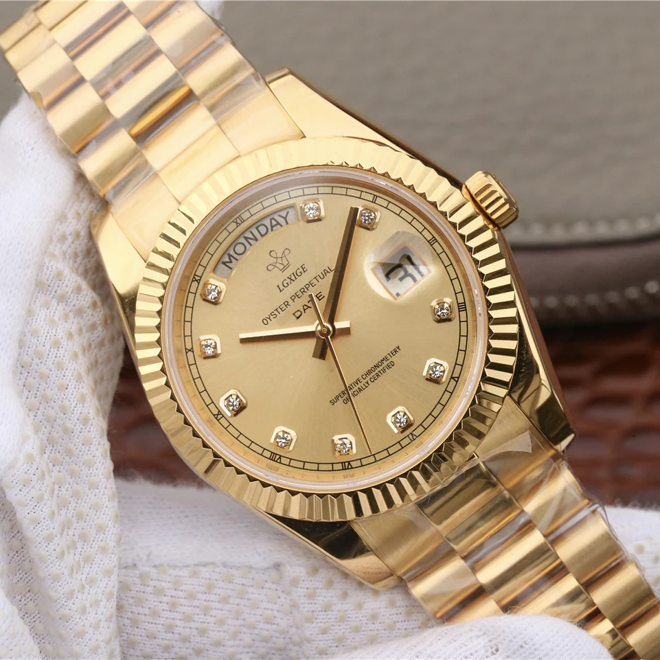 Часы наручные мужские в стиле ретро модные деловые водонепроницаемые золотистые