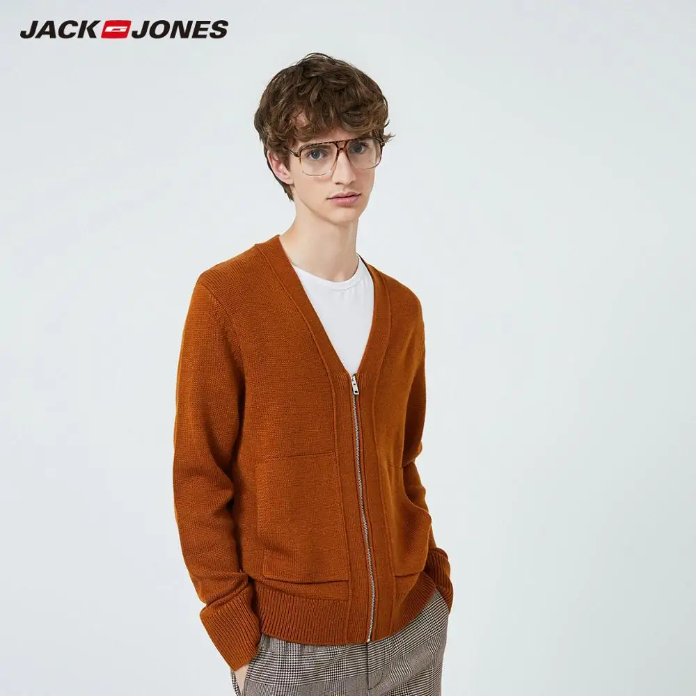 SAHARA JackJones мужской вязаный кардиган с v-образным вырезом мужская одежда 219424501 - Цвет: SAHARA
