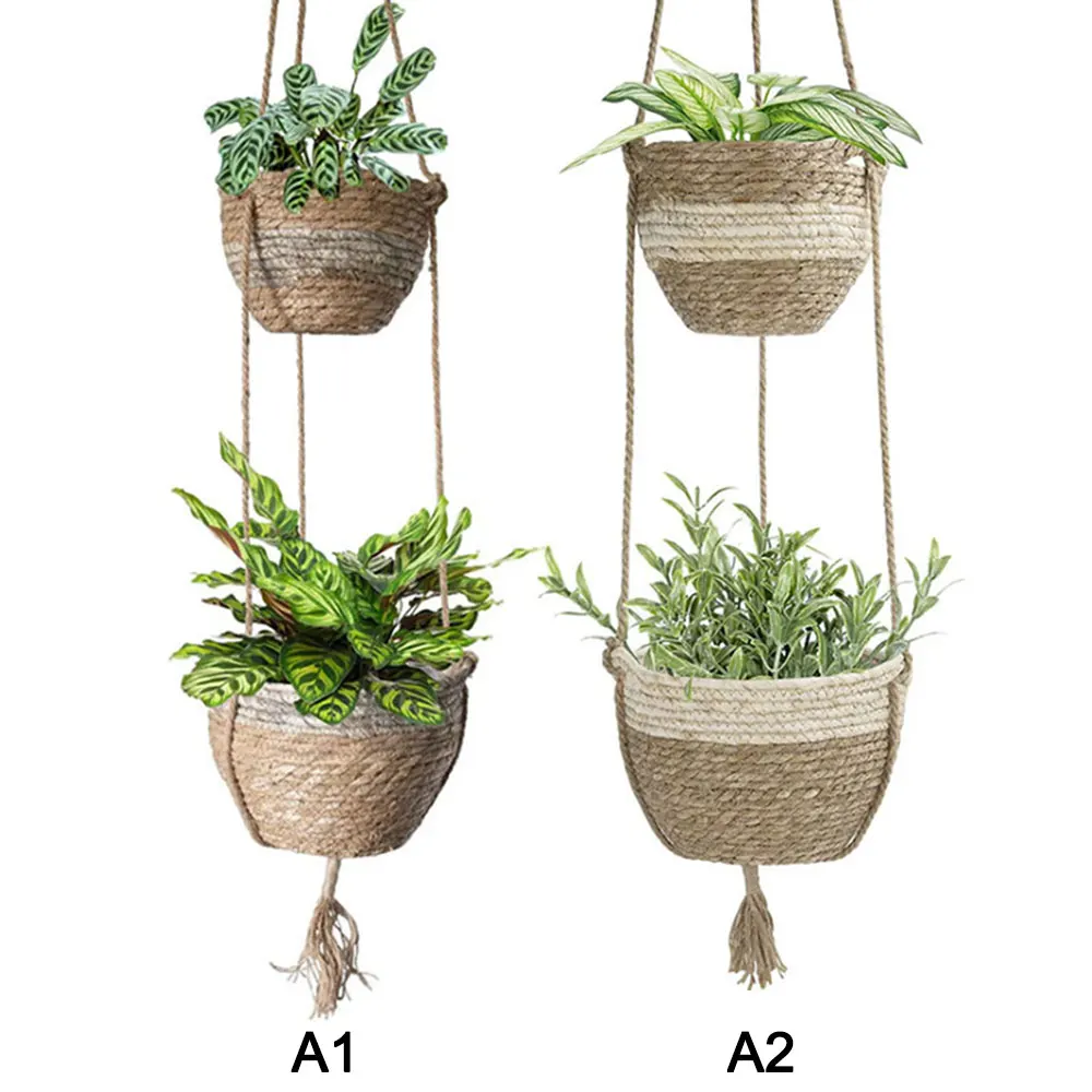 

Double Layer Hanging Flower Basket Plant Pot Holder Balcony Plants Hanger Garden Home Decorations