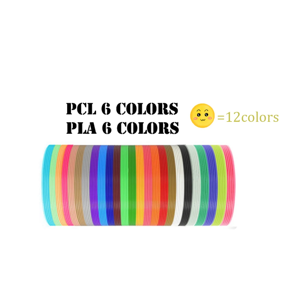 12 colors SIMAX 3D печати ручек 12V 3D с карандашным рисунком Scribble ручки 120 м нити для детей детское образование инструменты для создания хобби игрушки - Цвет: 12 colors