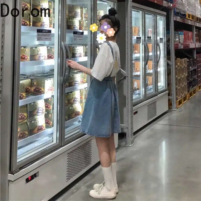 

Dress Women Denim Sleeveless Srap Ulzzang Kawaii Popular Solid Girls Student Mini Dress Summer Newest All-match High Waist Skirt