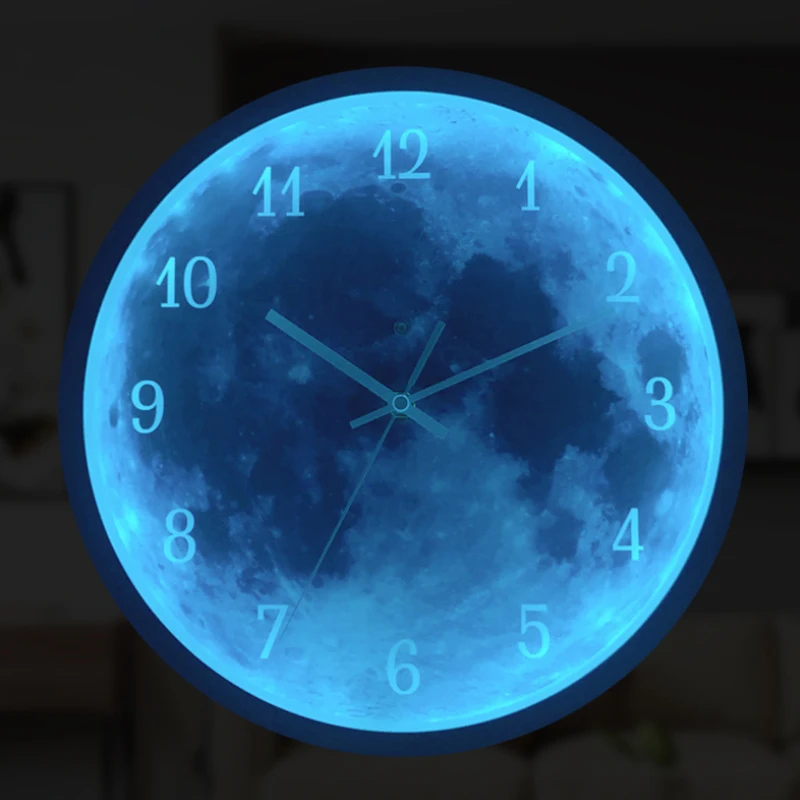 

Светящиеся Настенные часы с рисунком планеты, украшение для детской комнаты, кабинета, спальни, гостиной