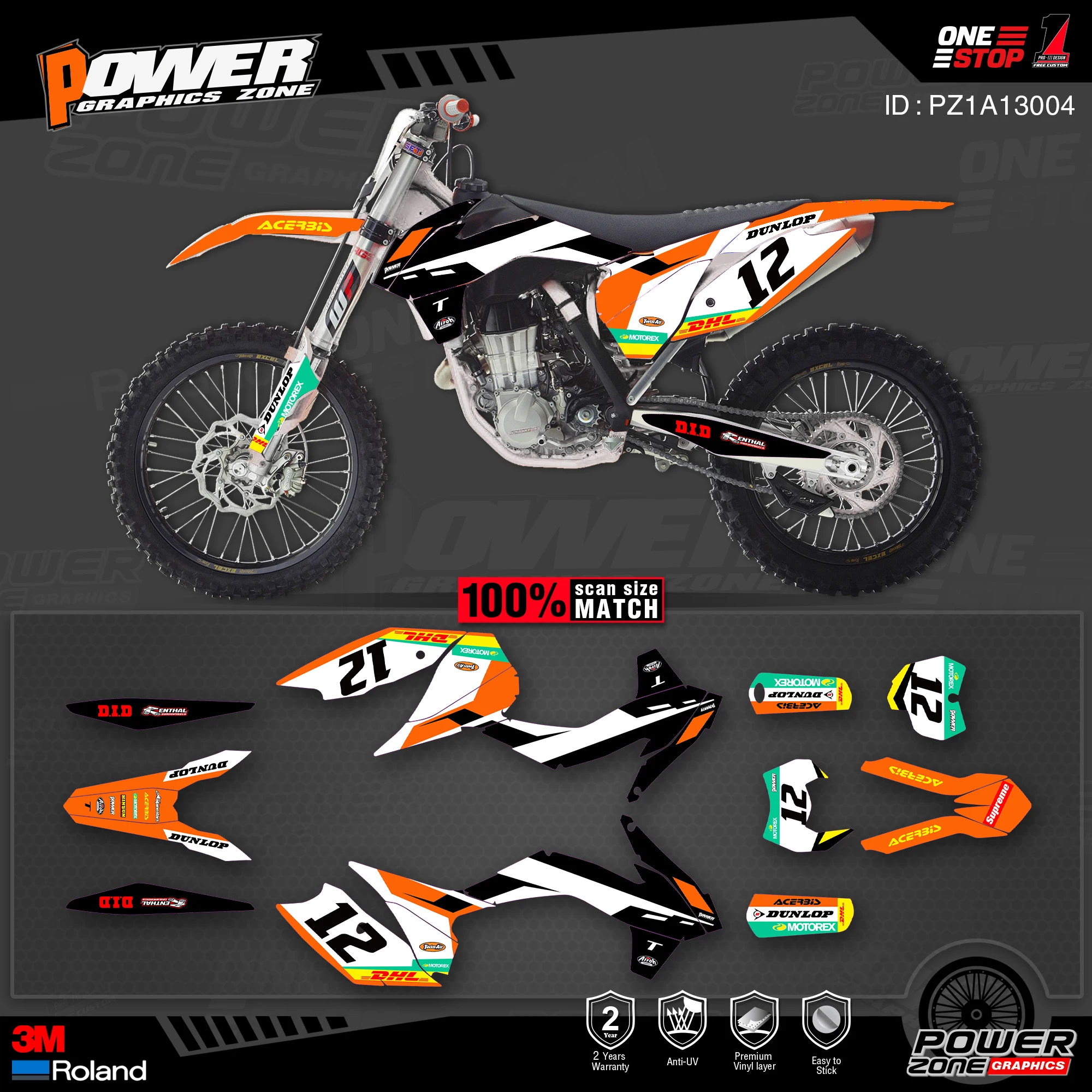 PowerZone пользовательские команды графики фоны наклейки 3m Набор для KTM SXF MX 13-15 EXC XCW