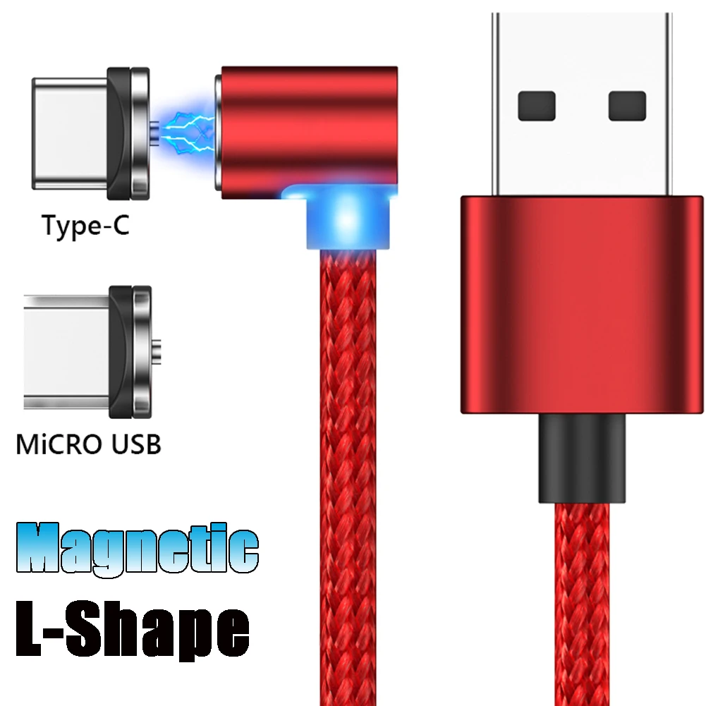 Вращающийся на 360 ° Круглый Мощный магнитный 2в1 Тип C Micro USB 2.1A кабель для быстрой