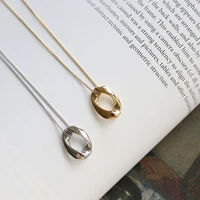 davini minimalist irregular round pendant necklaces geometric titanium steel clavicle necklaces for women girl mg484