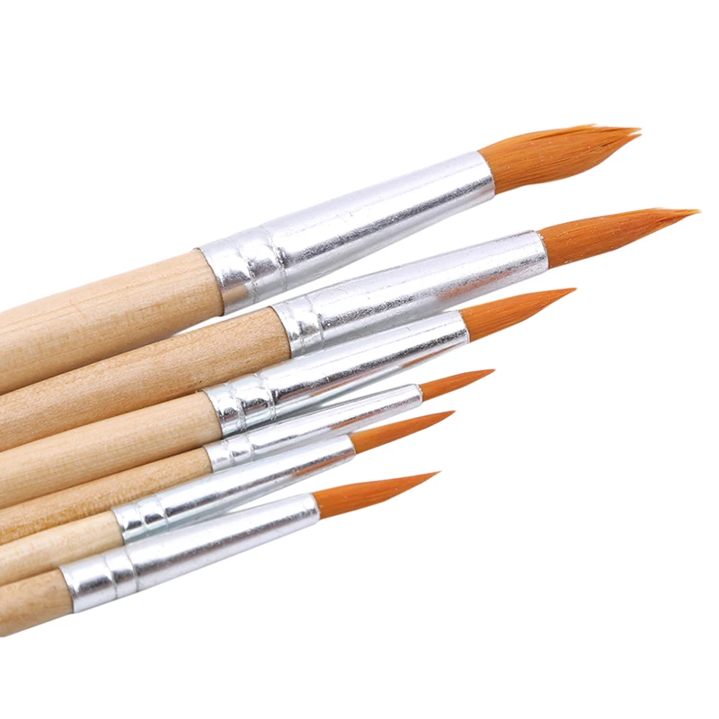 5 шт./компл. нейлоновые волосы деревянной ручкой акварель Краски набор кистей для