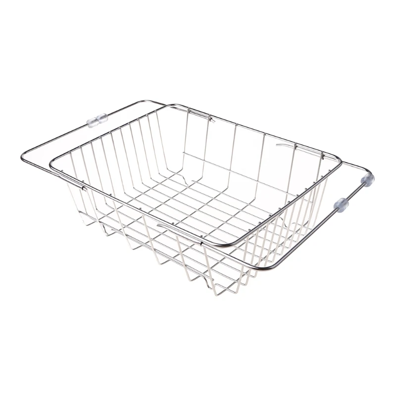 

Stainless Steel Sink Drain Basket Expandable Dish Drying Rack Rustproof Dish Drainer Fruit Bowl Holder Home Kitchen Kit R9JC