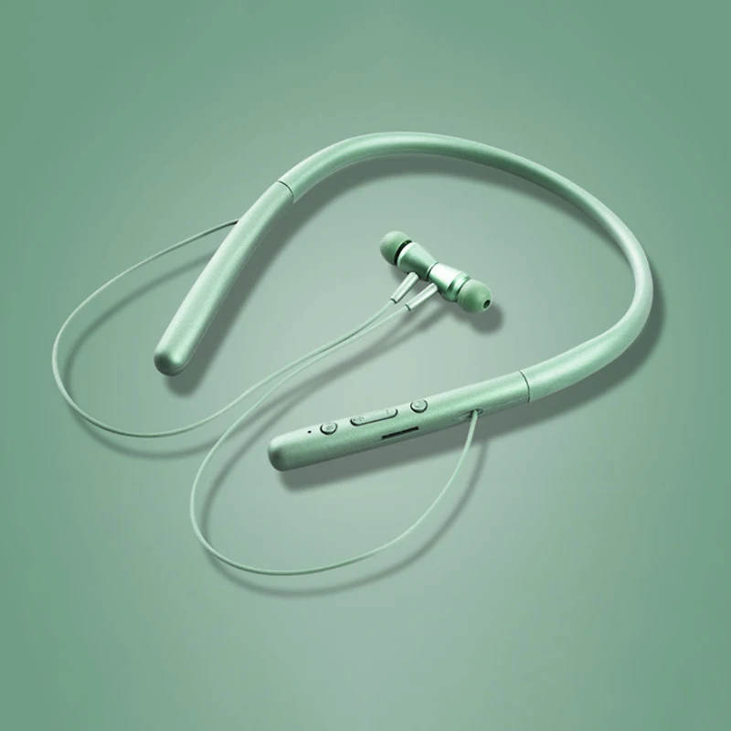 Candy Color Hanging Neck Bluetooth Headset Sports Neck Hanging Running Earbuds Stereo for Xiaomi IPhone Huawei Portable Earphone