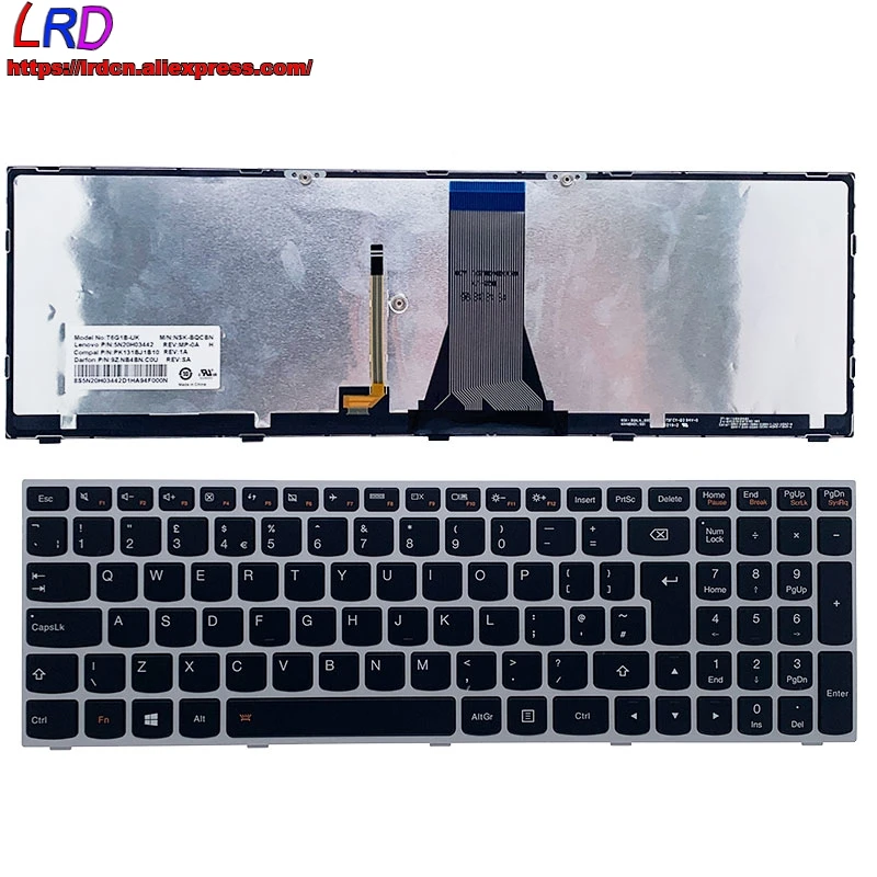 

UK English Backlit Keyboard for Lenovo E50 E51 B70 B71 Z50 Z51 B50 G51 G50 -70 -45 -80 -30 -75 300 -15ISK -17 500 -15ACZ Laptop