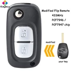 KEYECU модифицированный флип дистанционный ключ с 2 кнопками 433 МГц PCF7946  PCF7947 чип Fob для Renault Vivaro Movano Traffic, Master Kangoo