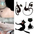 Страшная тату-наклейка на Хэллоуин с котенком, боди-арт, картина, наклейка, Реалистичная татуировка с котенком, украшение на Хэллоуин