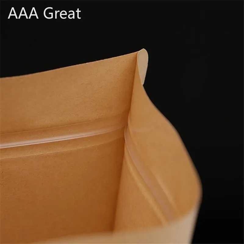 100Pcs/Lot Packing Zip Lock Kraft Paper Window Bag Stand Up Gift Dried Food Fruit Tea Packaging Pouches Zipper Self Sealing Bags | Дом и сад