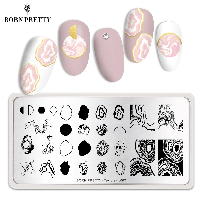 Прямоугольные пластины BORN PRETTY для стемпинга ногтей из нержавеющей стали