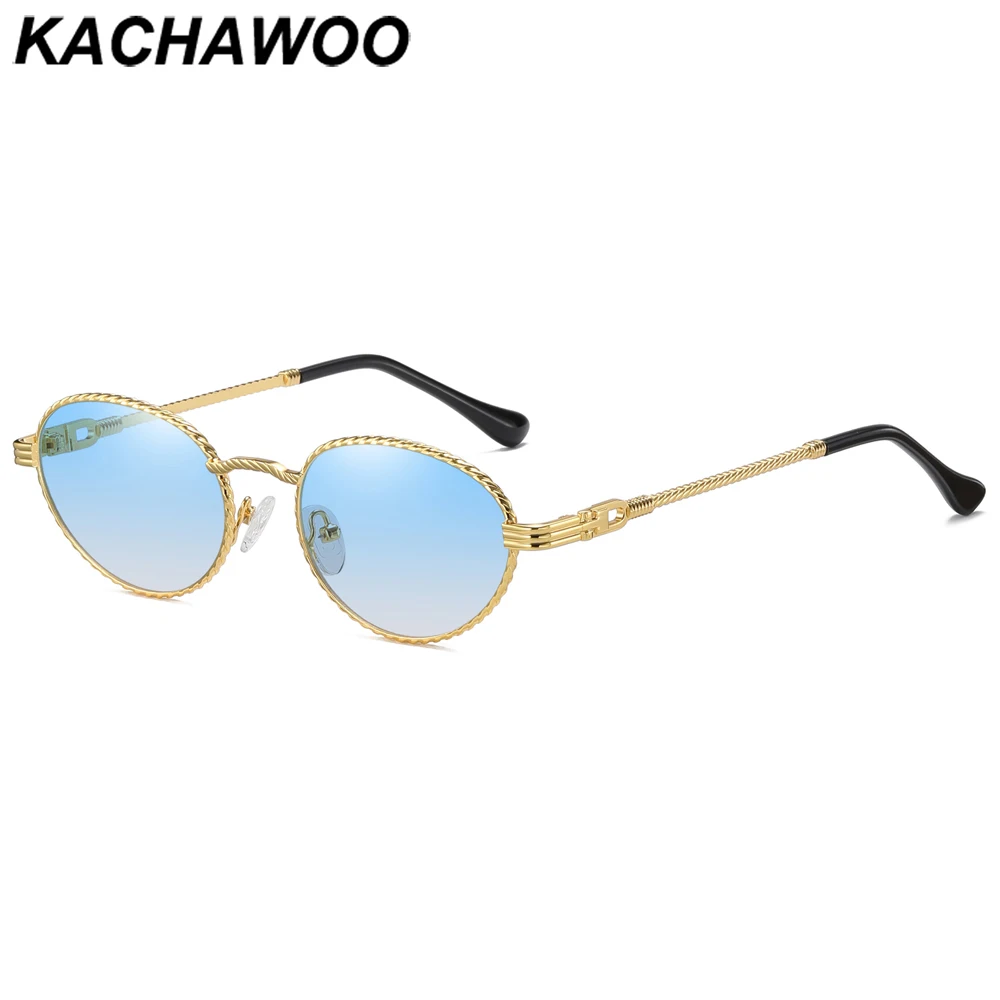 

Овальные Солнцезащитные очки Kachawoo для мужчин и женщин, модные трендовые уличные очки с градиентными линзами, круглые, коричневые, синие, роз...
