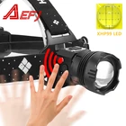 XHP99 мощные светодиодные фары Встроенный 5200 мАч, XHP110 Сенсор фары Перезаряжаемые индукционный налобный фонарь для рыбалки