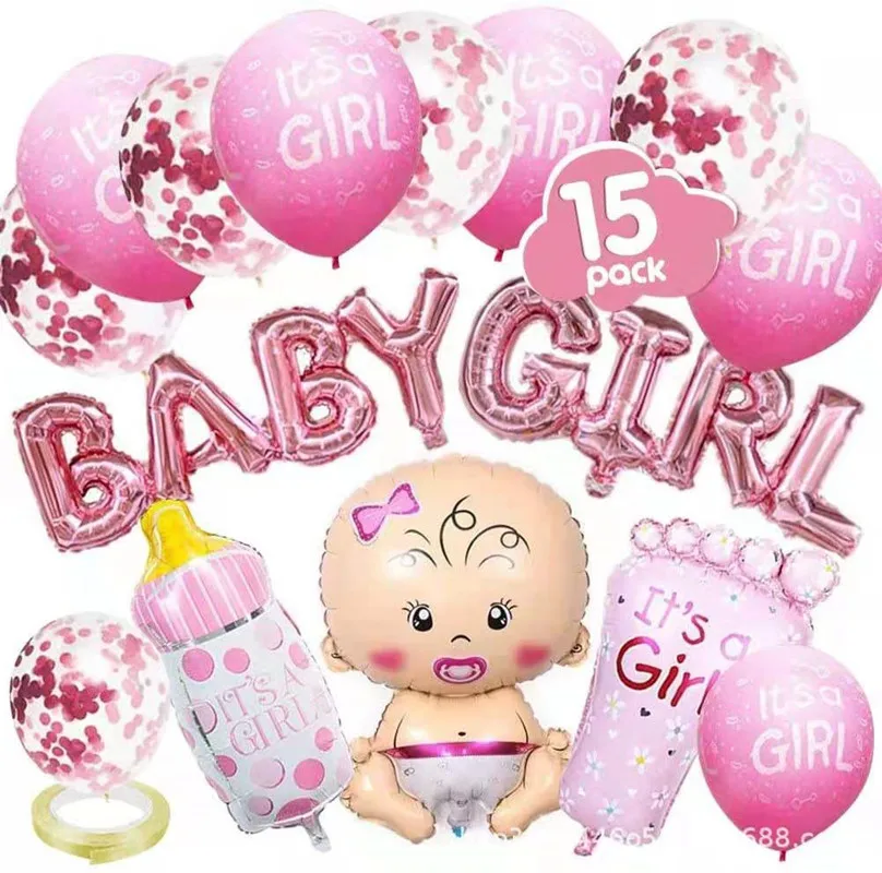 

1pcBaby Boys and Girls Baby Shower Set Milk Bottle Feet Aluminum Foil Balloon