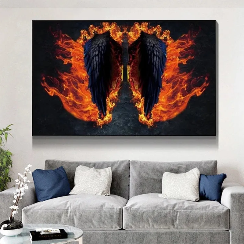 

Nordic Abstract Angel Wings Posters Canvas Painting Poster and Prints Cuadros Wall Art Pictures for Living Room Decor