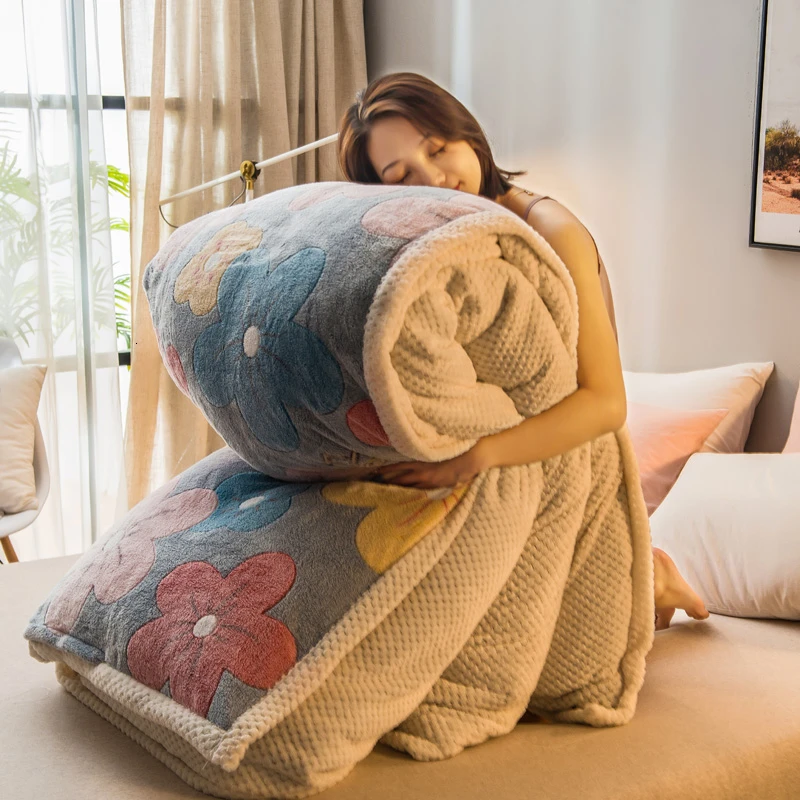 Cartoon Printing Dual-use Blanket Zipper Design Home Duvet Cover Bed Quilt Soft Cozy Velvet Double-sided | Дом и сад