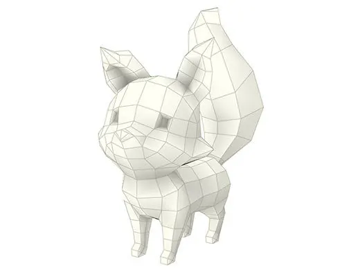 Мультяшная лиса 3D бумажная модель сделай сам Мультяшные животные Бумажная