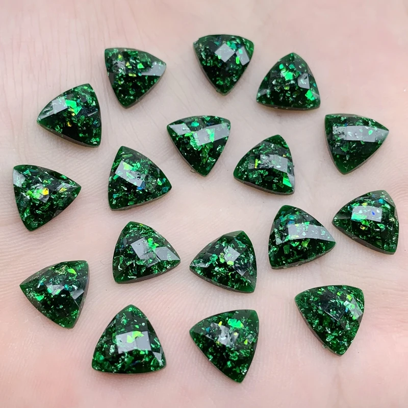 10mm Triangle Crystal AB Non Sew Rhinestones Resin shell Crystals DIY Garment Jewelry Stone Earring accessories 40pcs/lot -HY251 | Дом и сад