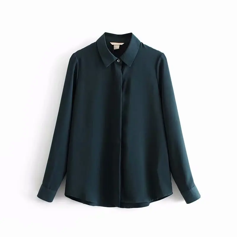 Женская шифоновая блузка TMODA310 Za Повседневная рубашка с отложным воротником и