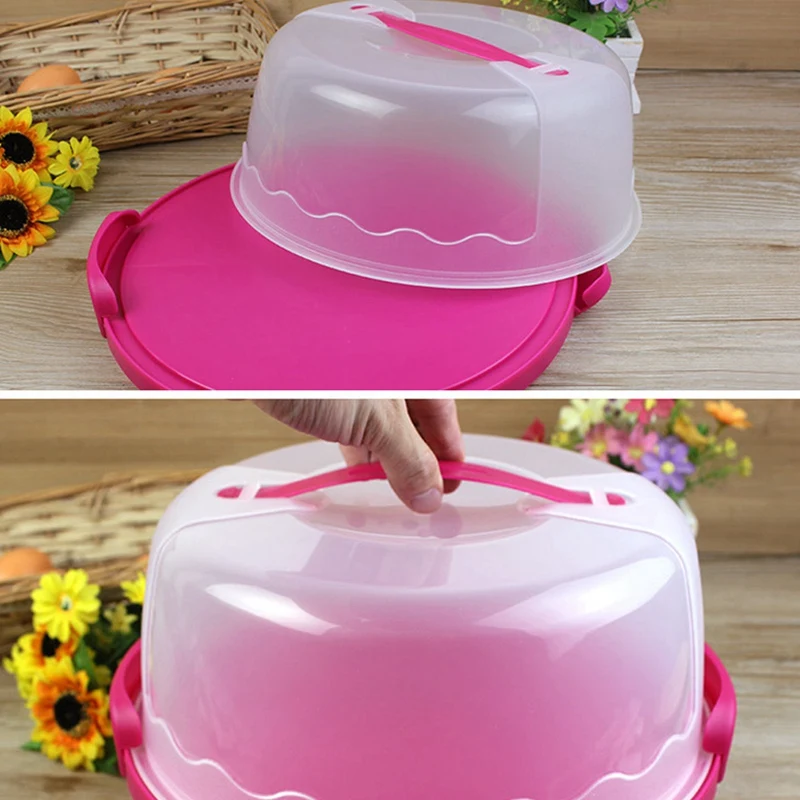 Круглая переноска для торта ручной пластиковый держатель хранения кондитерских