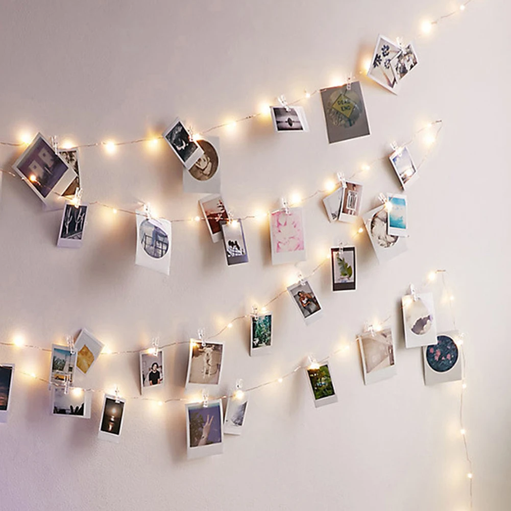 

4m LED String Lights Card Photo Clip Fairy Lamps for Wedding Party Decoration Wedding Home Indoor Decoration
