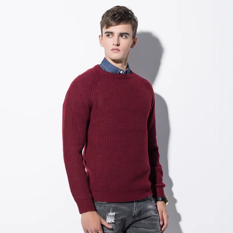 

2020 men's sweater Men's pure color British fashion knit pullovers sweater to keep warm for the cold fashion style knitted