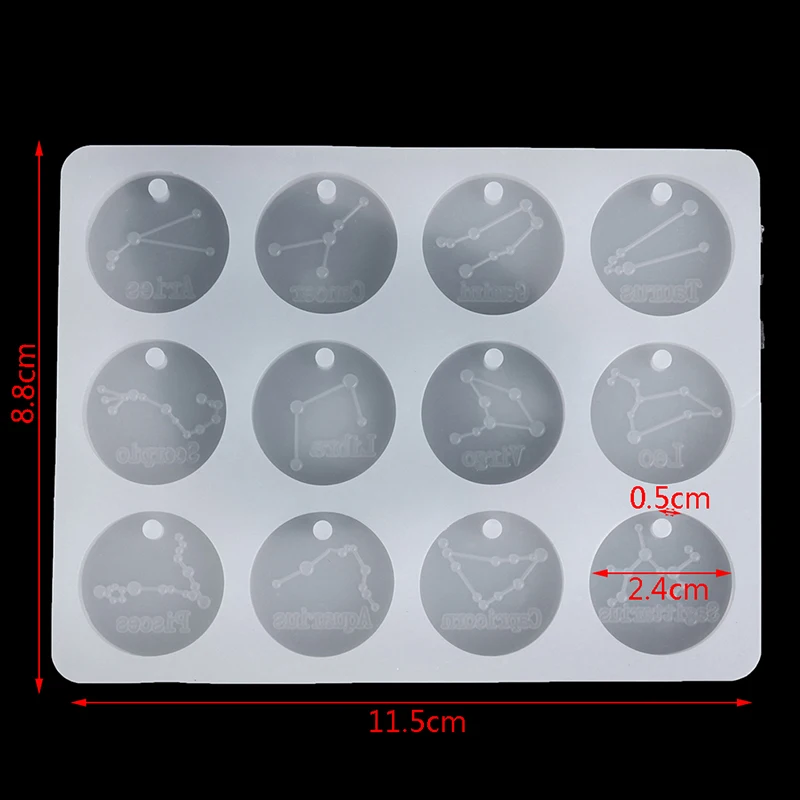 

Horoscope Pendant Silicone Mold DIY Epoxy Resin Round Charms Handmade Soap Molds Dried Flower Constellations Jewelry Accessories
